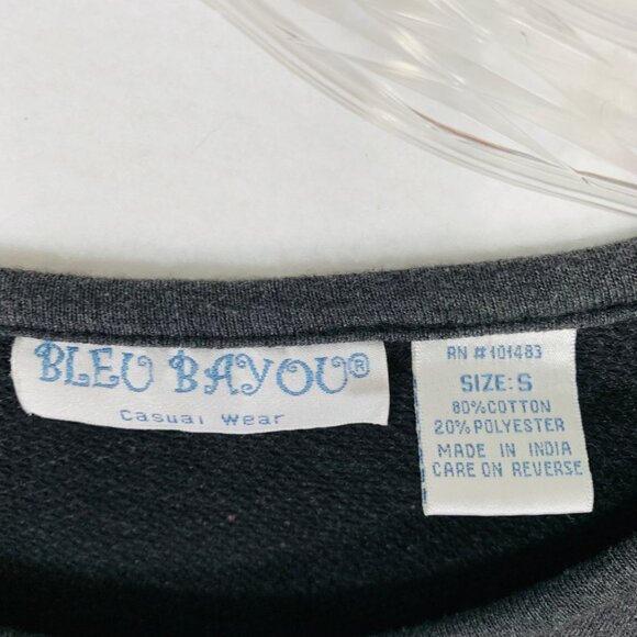 Bleu Bayou Crewel Embroidered Sweater Size S Floral Long Sleeve Blanket Stitch - Picture 9 of 16